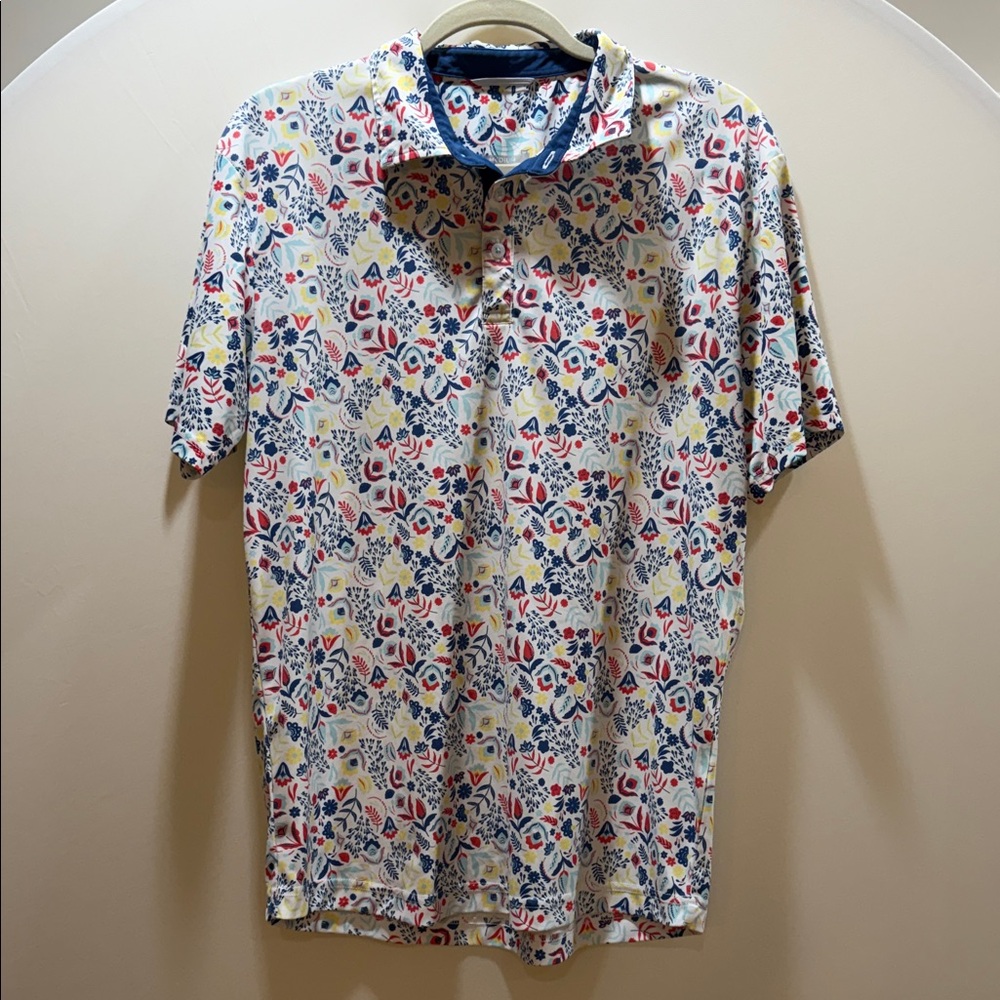 Vibrant Floral Polo Shirt for Men